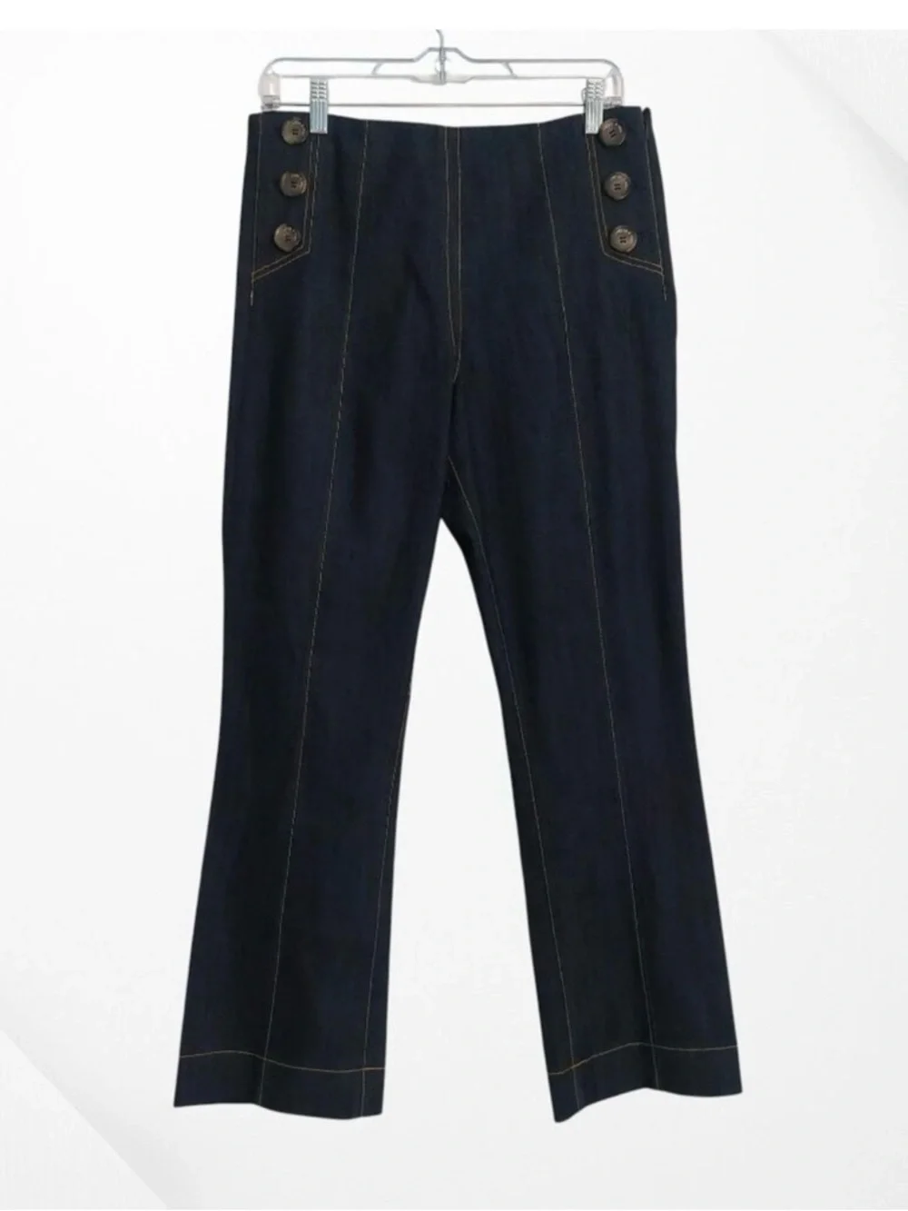 Cinq à Sept Tous Les Jours Chantal Dark Blue High Rise Cropped Jeans - Picture 3 of 11